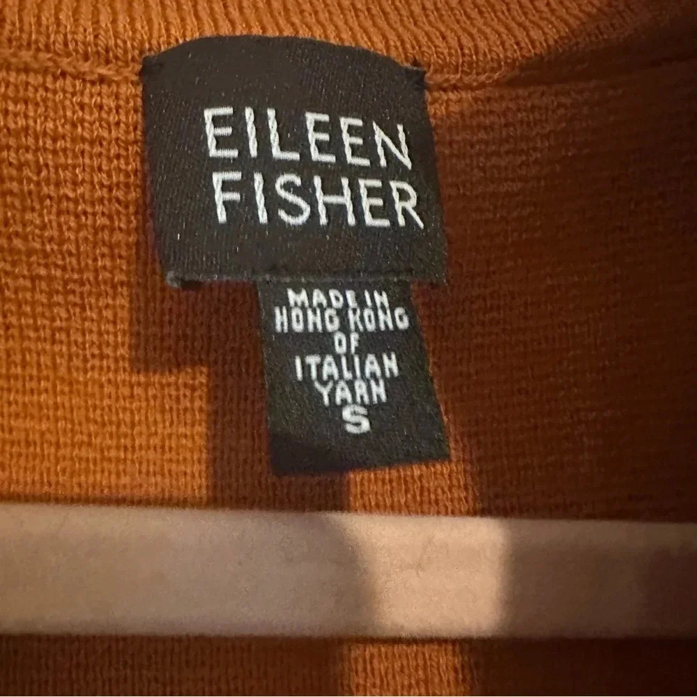 Burnt orange Eileen Fisher cardigan - Picture 2 of 4